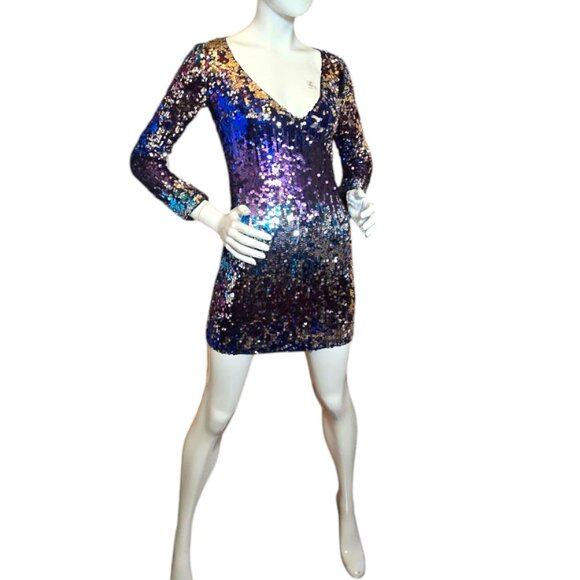 Sequin Mini Party Dress FASHION NOVA sz S - Picture 1 of 11